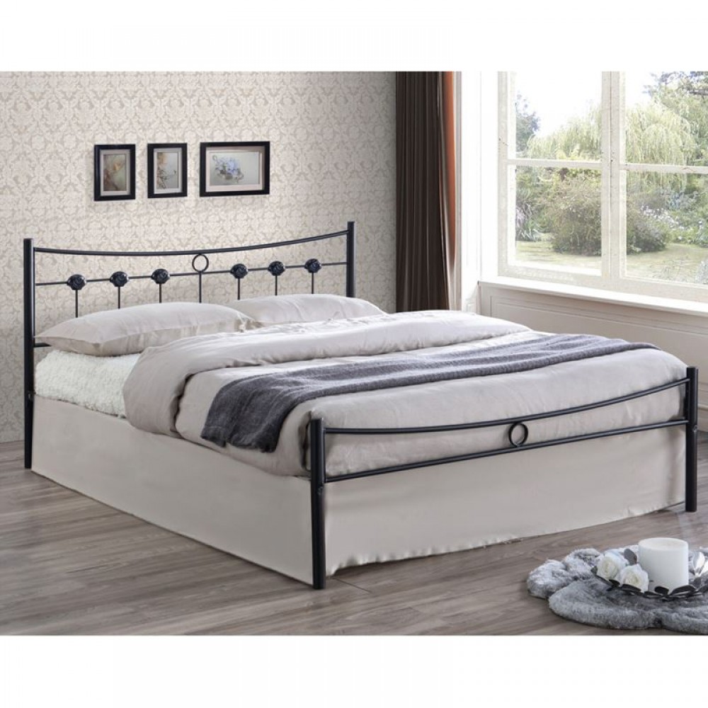 Dugan Κρεβάτι (Για Στρώμα 140X190Cm) Μεταλ.σφυρήλατο Μαύρο