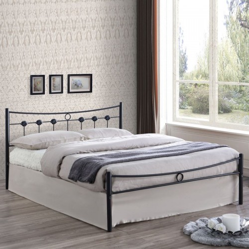 Dugan Κρεβάτι (Για Στρώμα 150X200Cm) Μεταλ.σφυρήλατο Μαύρο