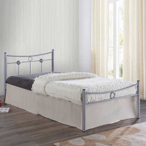 Dugan Κρεβάτι (Για Στρώμα 90X200Cm) Μεταλ.silver
