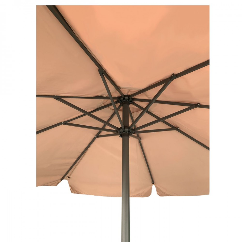 Ομπρελα Φ300Cm Αlu Ανθρακί/ύφασμα Μπεζ