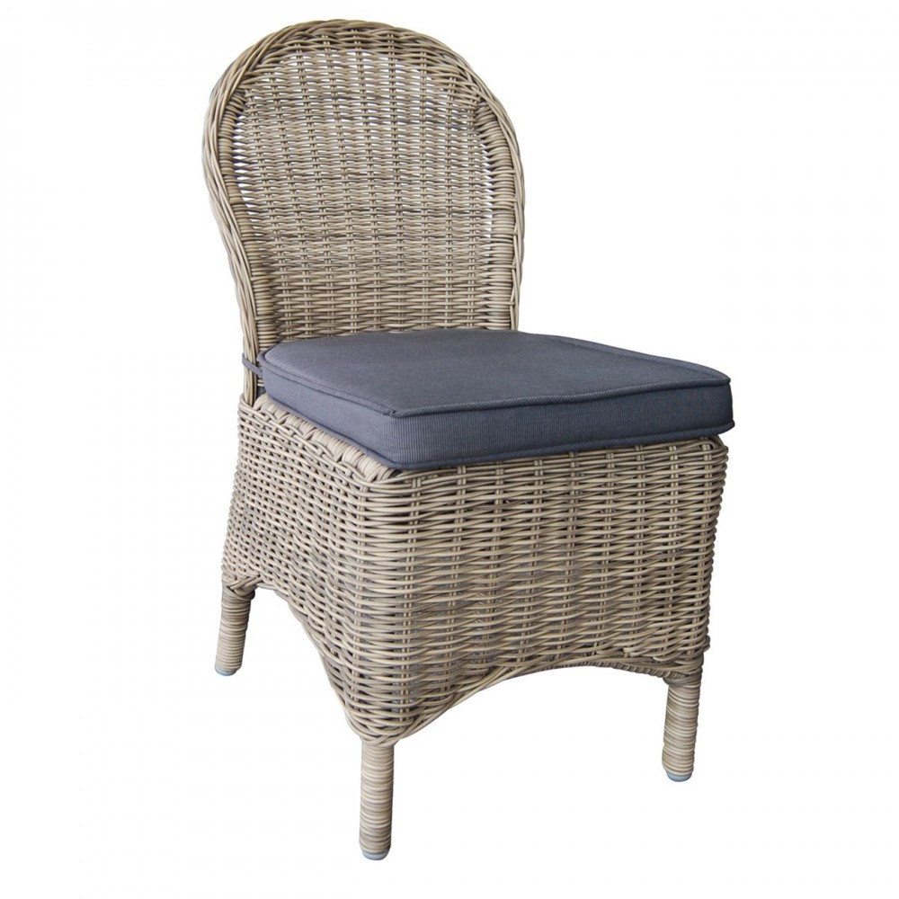 Montana Καρέκ.alu/wicker Grey Brown Μαξιλ.ανθρακί (Σετ 2τμχ)