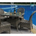 Montana Καρέκ.alu/wicker Grey Brown Μαξιλ.ανθρακί (Σετ 2τμχ)