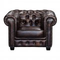 Πολυθρόνα τύπου Chesterfield δέρμα καφέ E9574.1