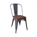 Relix Wood Dark Oak Καρέκλα Antique Black High