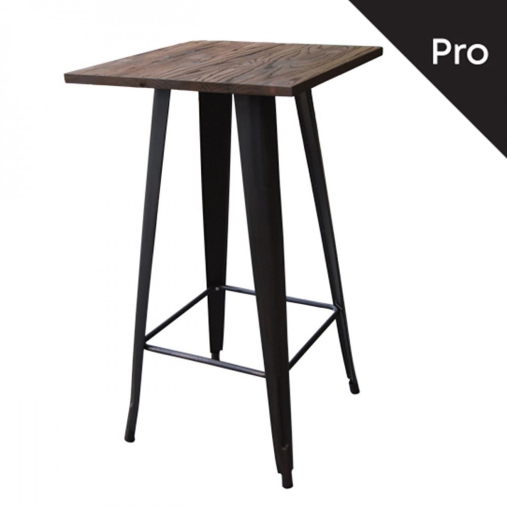 Τραπέζι μπάρ RELIX WOOD 60x60 σε χρώμα antique black E5197,10