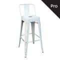 Σκαμπώ bar μεταλλικό Relix με πλάτη σε χρώμα antique white E5199,12