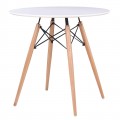 Art Wood Τραπέζι Φ80/h74Cm Άσπρο