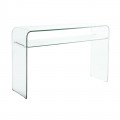 Κονσόλα GLASSER CLEAR γυάλινη με ράφι 