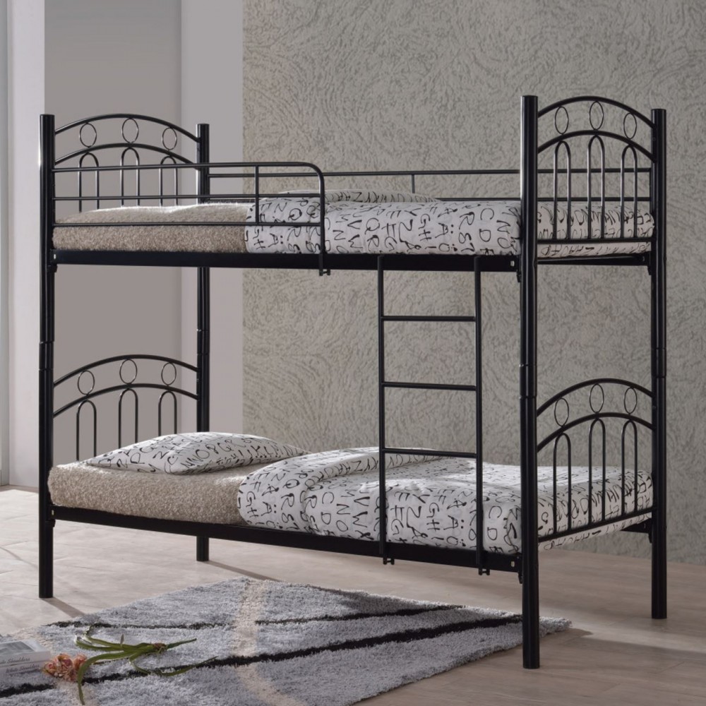 Decker Kρεβάτι/κουκέτα 90X200Cm Mεταλ.μαύρο