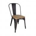 Relix Wood Natural Oak Καρέκλα Antique Black High