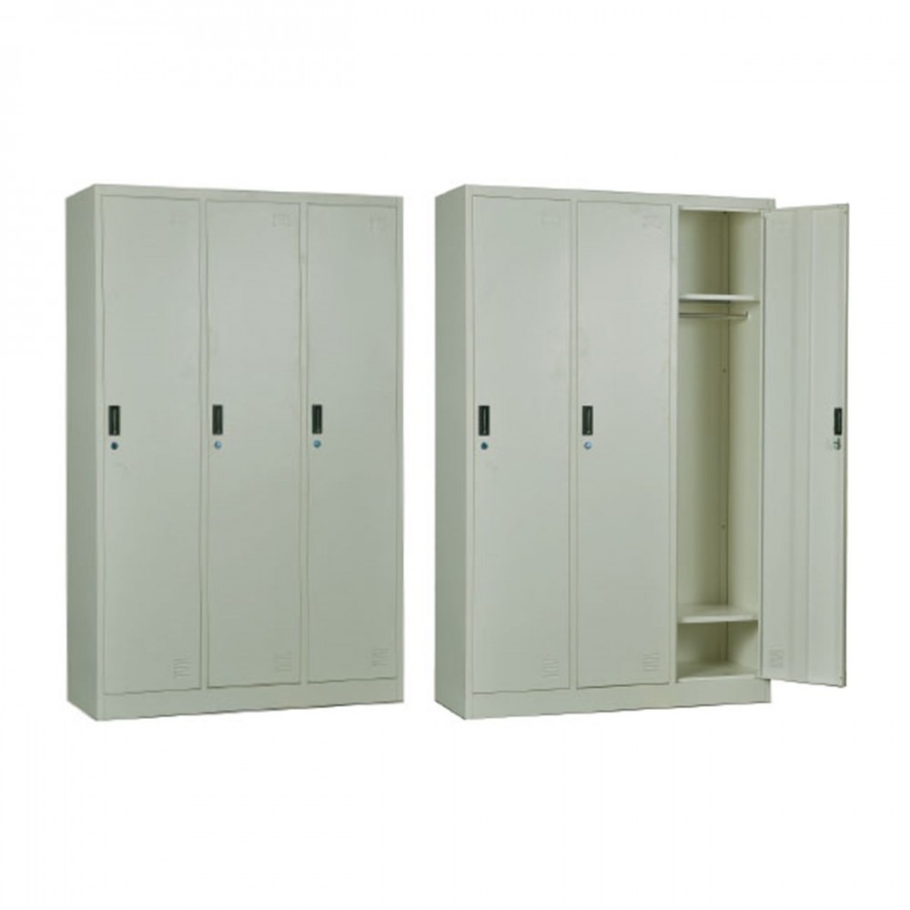Locker 3 Θεσ.μεταλ.ντουλάπα 115X45X185Cm Άσπρη Ε6005
