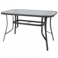 Rio Τραπέζι 150X90Cm Μεταλλικό Ανθρακί/γυαλί Pear Clear
