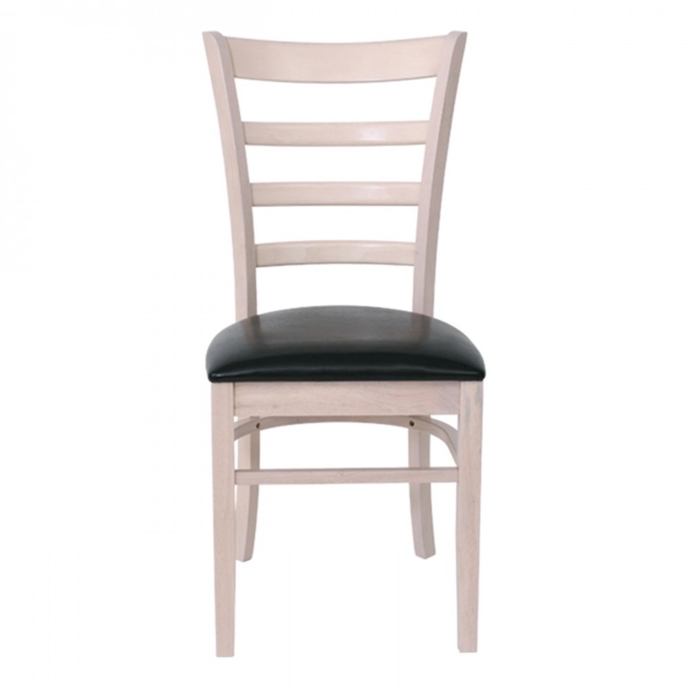 Naturale-L Καρέκλα White Wash/pu Μαύρο (Σετ 2τμχ)