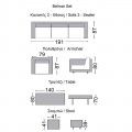 Belmar Set Alu (Τραπ+3Θ+2 Πολ+2 Σκ) Wicker Γκρι/ Μαξ.γκρι