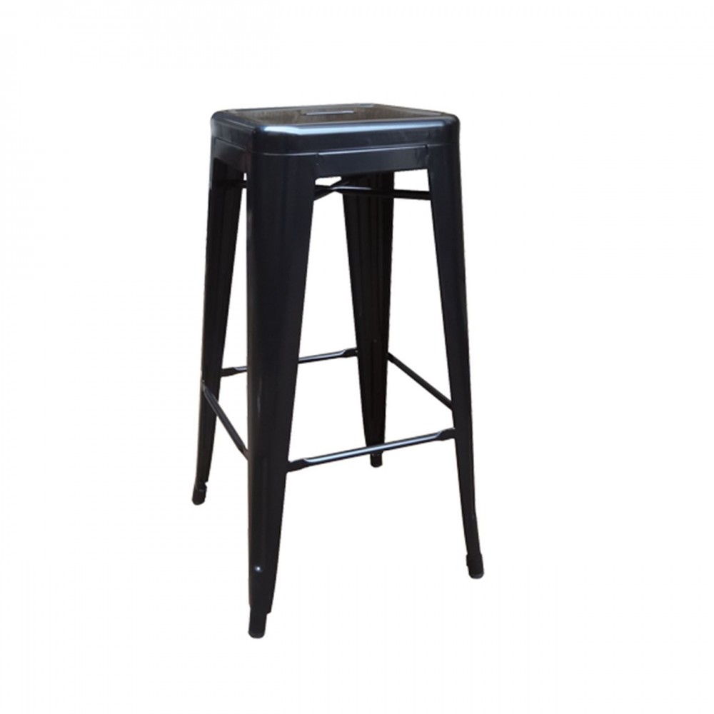 RELIX Σκαμπό Bar-Pro H.67cm, Στοιβαζόμενο, Μέταλλο Βαφή Μαύρο 43x43x67cm