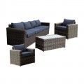 Arizona Set (Τραπ+4Θέσ+2Πολ) Wicker Grey Brown Μαξ.aνθρακί