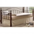 Κρεβάτι Vincent daybed μέταλλο-ξύλο χρώματος μαύρο και καρυδί 90x190εκ