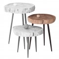 Patel Τραπεζάκι +/-34X33 H.40 Ακακία Φυσικό/μεταλ.μαύρο
