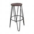 Arco Wood Dark Oak Σκαμπώ Bar Antique Black