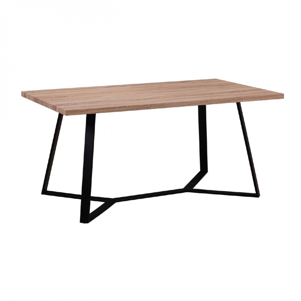 Hanson Τραπέζι 160X90Cm Sonoma/βαφή Μαύρη ΕΜ821,1	