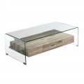 Glasser Wood Τραπ.σαλονιού Με Ράφι Clear Γυαλί 12Mm 110X55X35Cm