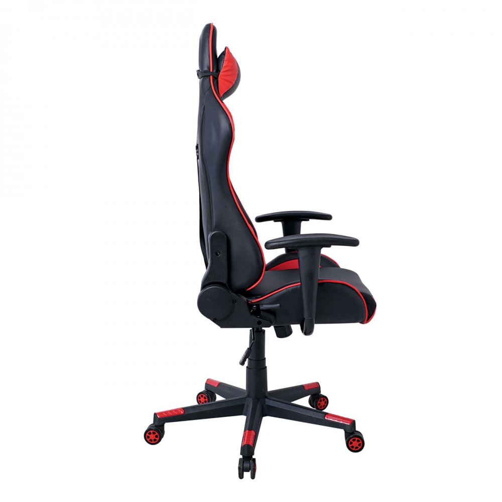 Πολυθρόνα γραφείου gaming bucket BF8050 με επένδυση PU σε μαύρο/κόκκινο ΕΟ577