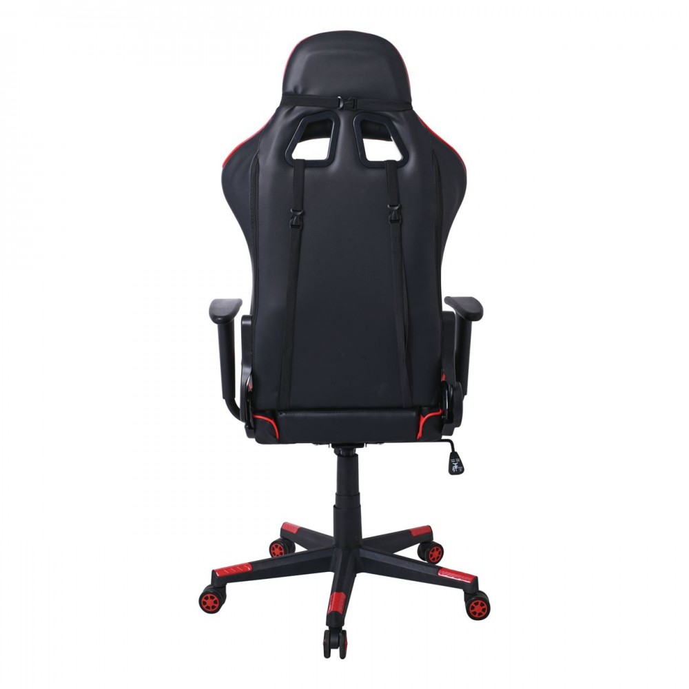 Πολυθρόνα γραφείου gaming bucket BF8050 με επένδυση PU σε μαύρο/κόκκινο ΕΟ577