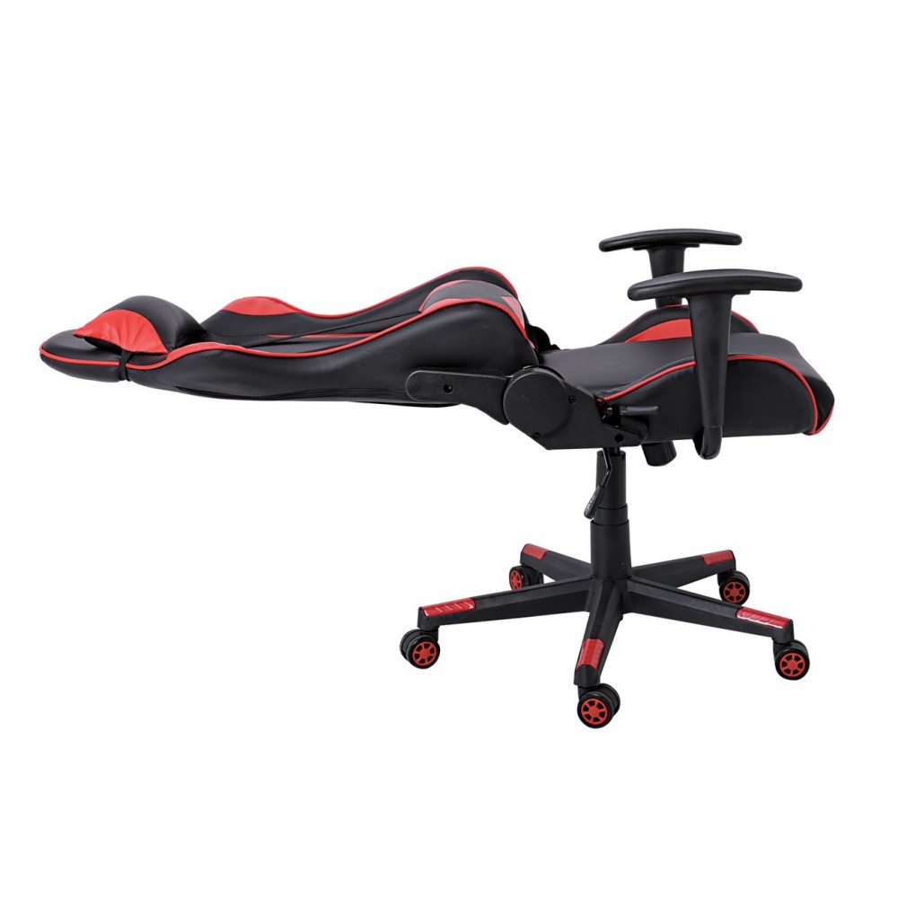 Πολυθρόνα γραφείου gaming bucket BF8050 με επένδυση PU σε μαύρο/κόκκινο ΕΟ577