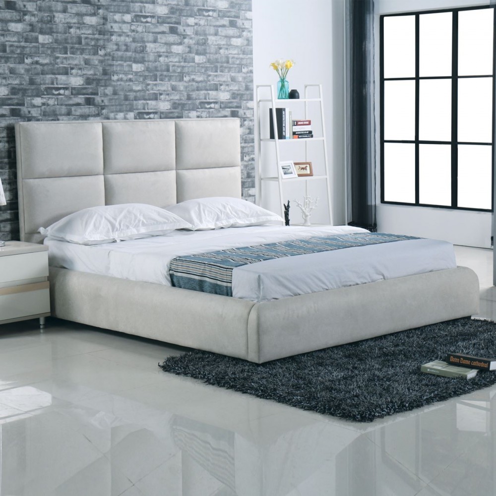 Maxim Κρεβάτι (Για Στρώμα 160X200Cm) Ύφασμα Grey-Stone