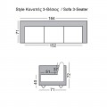 Style Καναπές K/d 3-Θέσιος Pu Sand-Grey