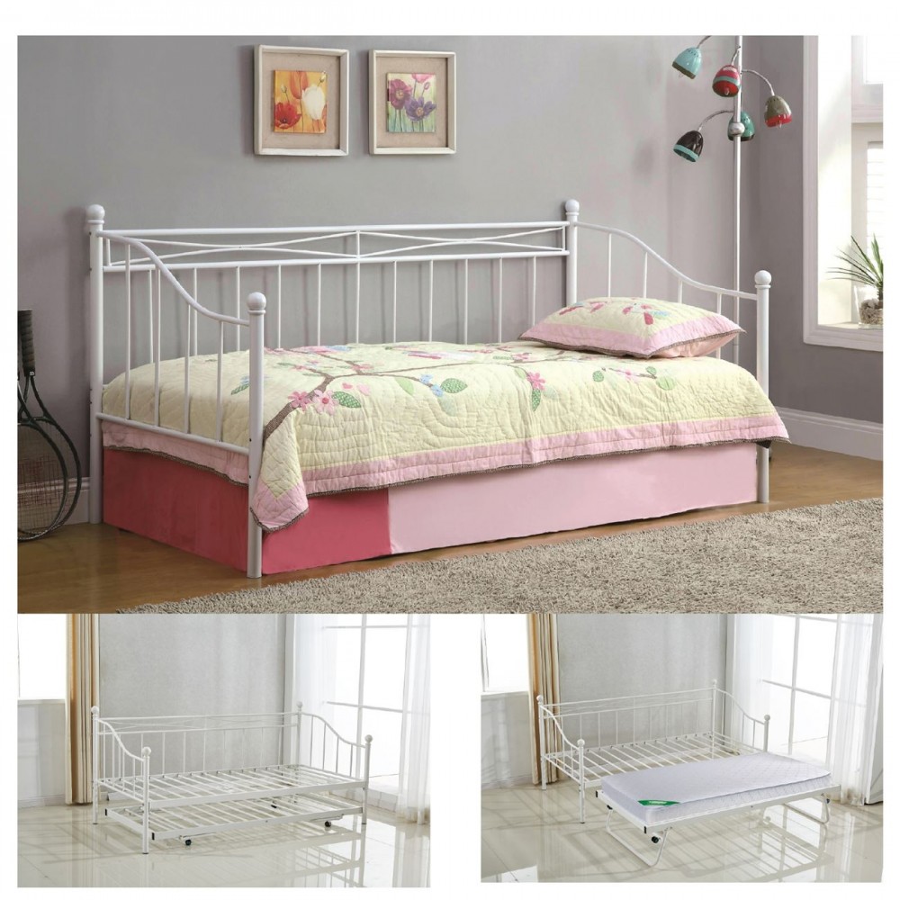 Marin Daybed 90X190Cm (+Επεκτ/νο Βοηθ.85X185) Μεταλ.άσπρο