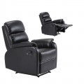 Πολυθρόνα relax COMFORT με επένδυση από μαύρο PU Ε9732,2