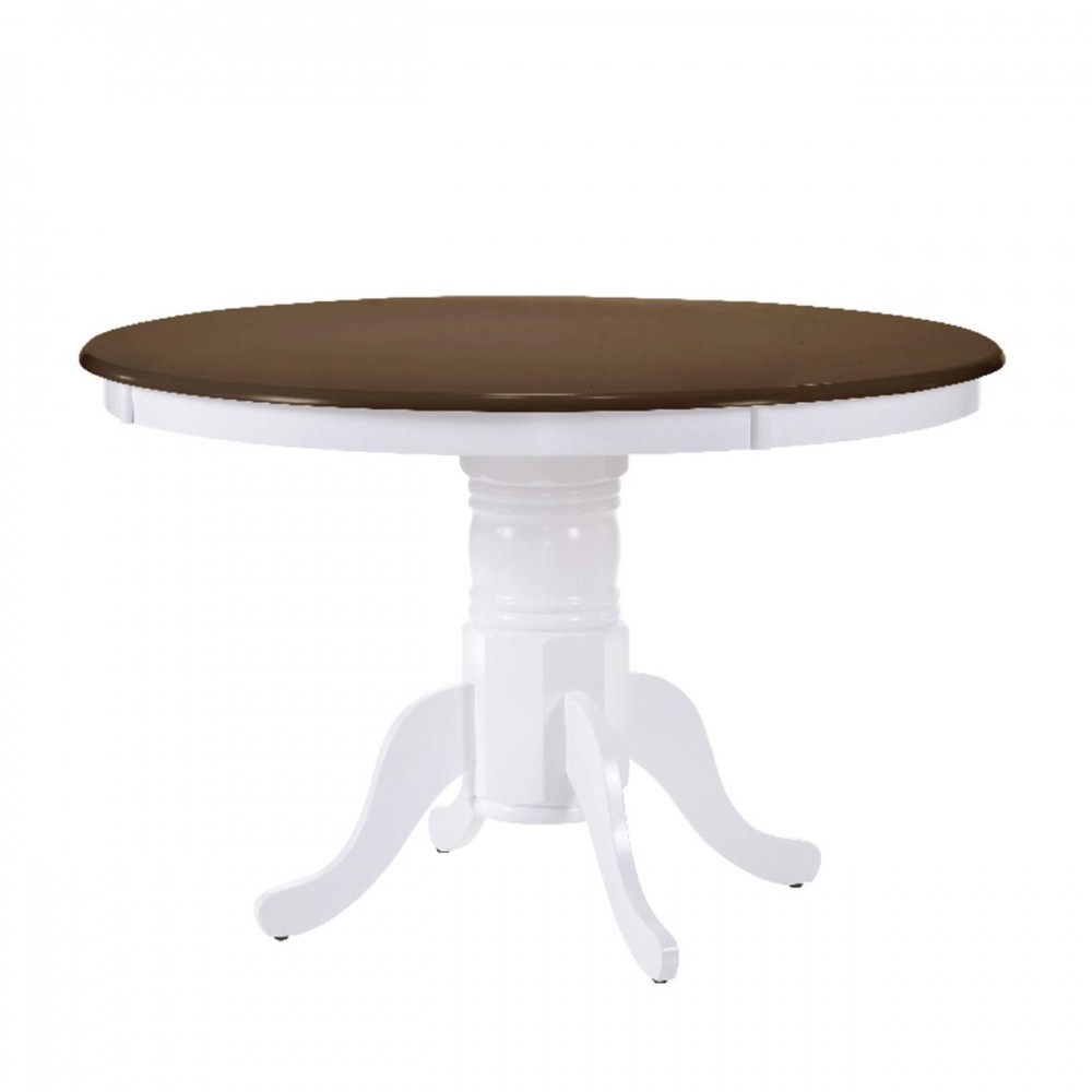 Nirvana Τραπέζι Φ106+30Cm Άσπρο/καρυδί