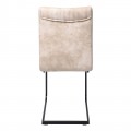 Tory Καρέκλα Μεταλλική Μαύρη/ύφασμα Suede Μπεζ (Σετ 4τμχ)