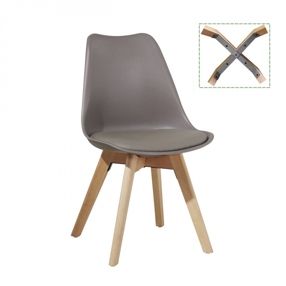 Martin Καρ.pp Sand Beige (Ξύλ.πόδι-Metal Cross) Αμοντάριστη Ταπετσαρία (Σετ 4τμχ)