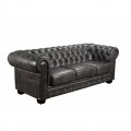 Chesterfield 689 Τριθέσιος Καναπές Γνήσιο Δέρμα 201x92cm Ε9574,32