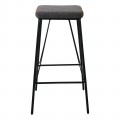 Panton Σκαμπώ Bar Μεταλ.μαύρο/pu Vintage Grey (Σετ 2τμχ)