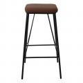 Panton Σκαμπώ Bar Μεταλ.μαύρο/pu Vintage Brown (Σετ 2τμχ)