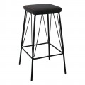 Panton Σκαμπώ Bar Μεταλ.μαύρο/pu Vintage Black (Σετ 2τμχ)
