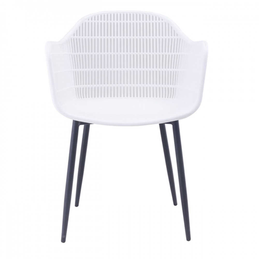 ΠΟΛΥΘΡΟΝΑ BERRY (55X63X85) ΜΕΤΑΛΛΙΚΗ ΜΑΥΡΗ/PP-UV ΛΕΥΚΟ (Σετ 4τμχ)