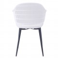 ΠΟΛΥΘΡΟΝΑ BERRY (55X63X85) ΜΕΤΑΛΛΙΚΗ ΜΑΥΡΗ/PP-UV ΛΕΥΚΟ (Σετ 4τμχ)