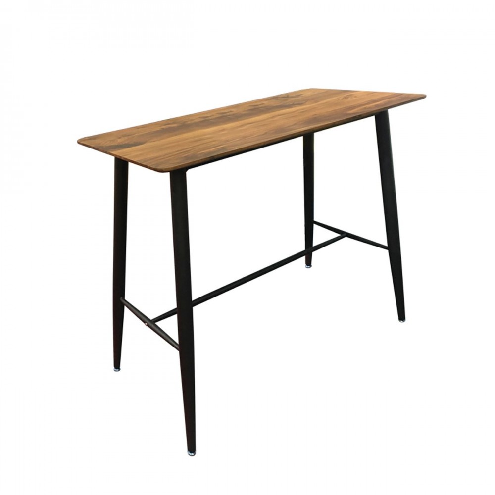 Lavida Τραπέζι Bar 120X60 Antique Oak, Μεταλ.μαύρο