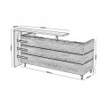 Reception Proline 180X75X110Cm Σκ.καρυδί/μαύρο