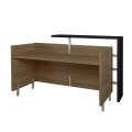 Reception Proline 180X75X110Cm Σκ.καρυδί/μαύρο
