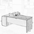 Project Γραφείο -Δεξ-160X140X75Cm Γωνία Sonoma/γκρι