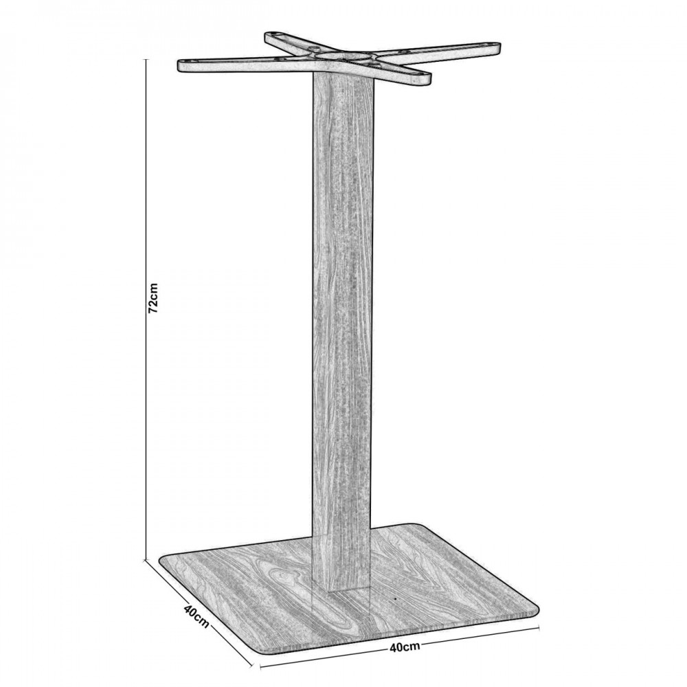 Prato Βάση 40X40Cm Steel H72Cm Φυσικό (Απ.ξύλου) (11,85Kg) (Σετ 2τμχ)