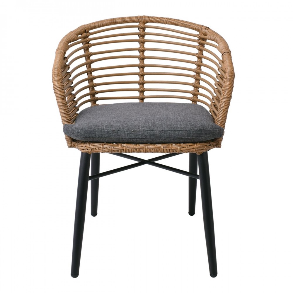ΠΟΛΥΘΡΟΝΑ ΣΤΟΙΒΑΖΟΜΕΝΗ SALSA STACK (58X61X74) ALU ΜΑΥΡΗ/WICKER ΦΥΣΙΚΟ, ΜΑΞ.ΓΚΡΙ