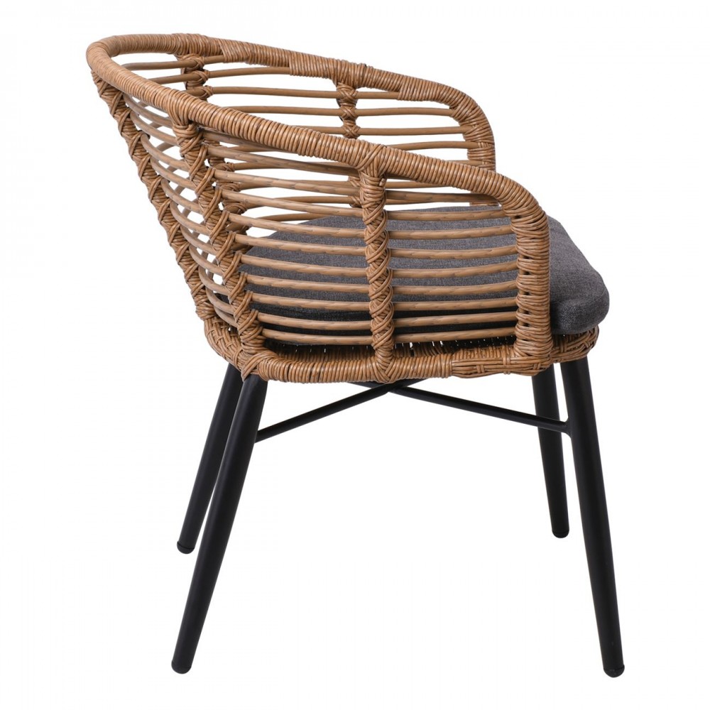 ΠΟΛΥΘΡΟΝΑ ΣΤΟΙΒΑΖΟΜΕΝΗ SALSA STACK (58X61X74) ALU ΜΑΥΡΗ/WICKER ΦΥΣΙΚΟ, ΜΑΞ.ΓΚΡΙ