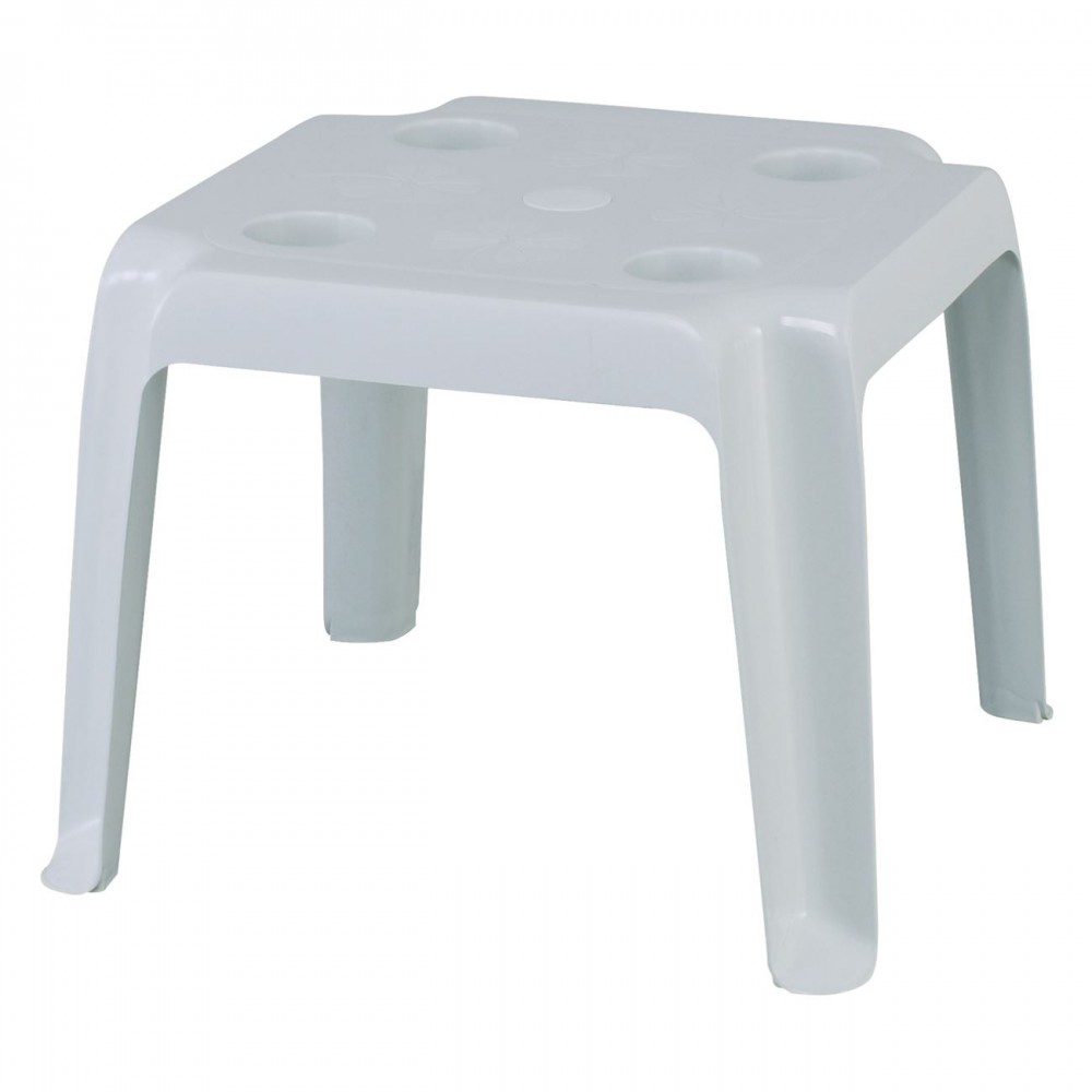 Freddo Τραπεζάκι 44X44X38Cm Πλαστ.άσπρο (Ποτηροθήκες+Ομπρελοθήκη)