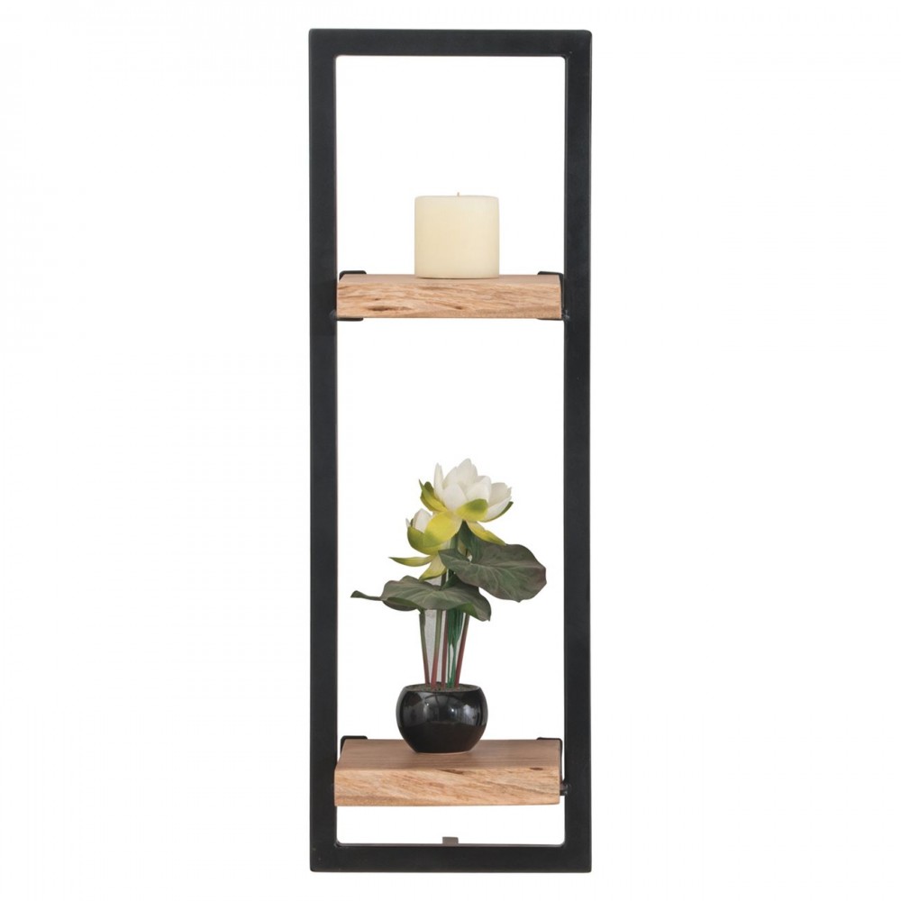 Lizard Frame Ράφι 25X25X75Cm Ακακία Φυσικό/μετ.μαύρο